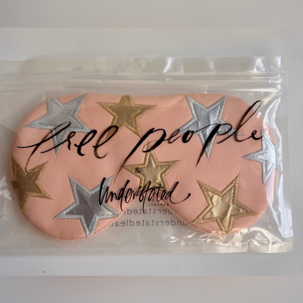 NIP Free People x Understated Pink Vegan Leather Starry Eyed Cooling Eye Mask